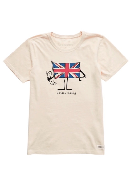 Life Is Good Tops - Life Is Good London Calling Union Jack Graphic Tee XL NWT Cream Shirt